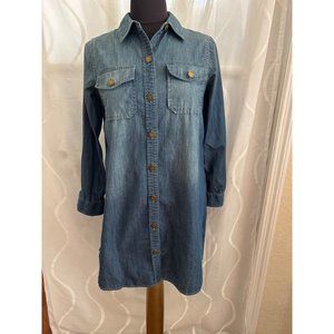 Two By Vince Camuto, Button Down, Long Sleeve Denim Dress, Size XS